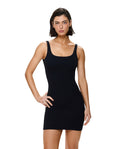 Tubular Square Neck Mini Dress  -Black