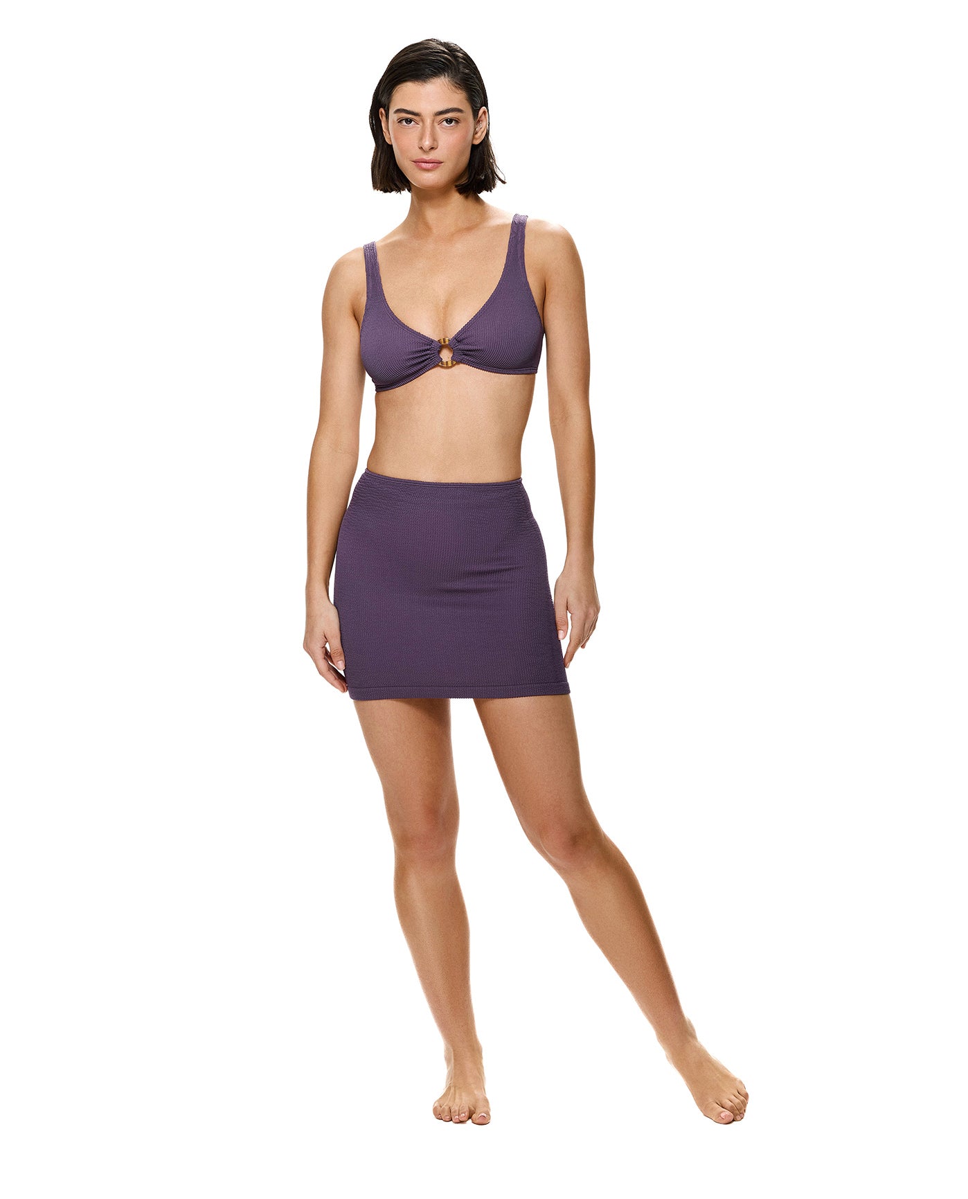 Tubular Swim Skirt/ Tube Top-Aubergine