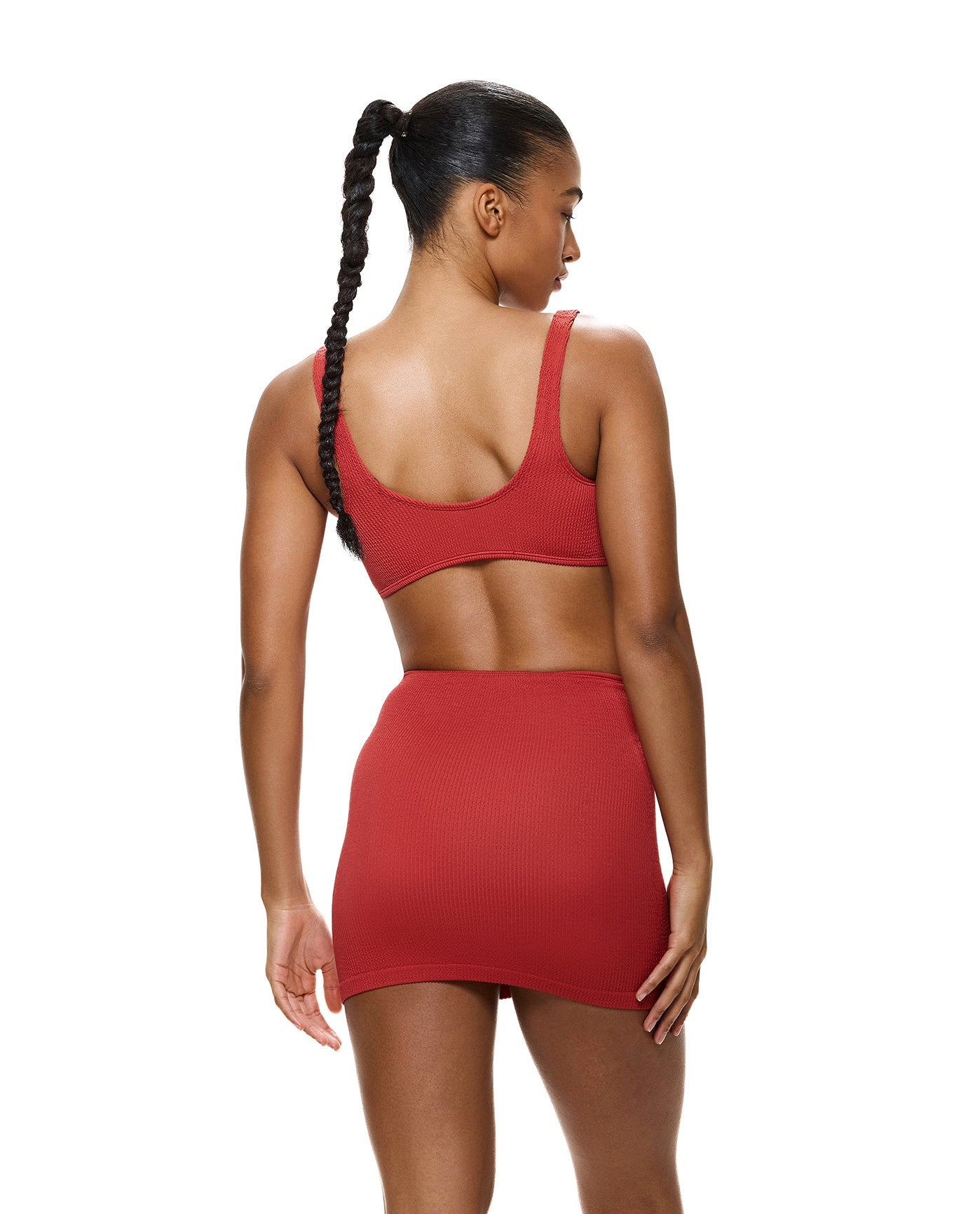 Tubular Swim Skirt/ Tube Top-Paprika