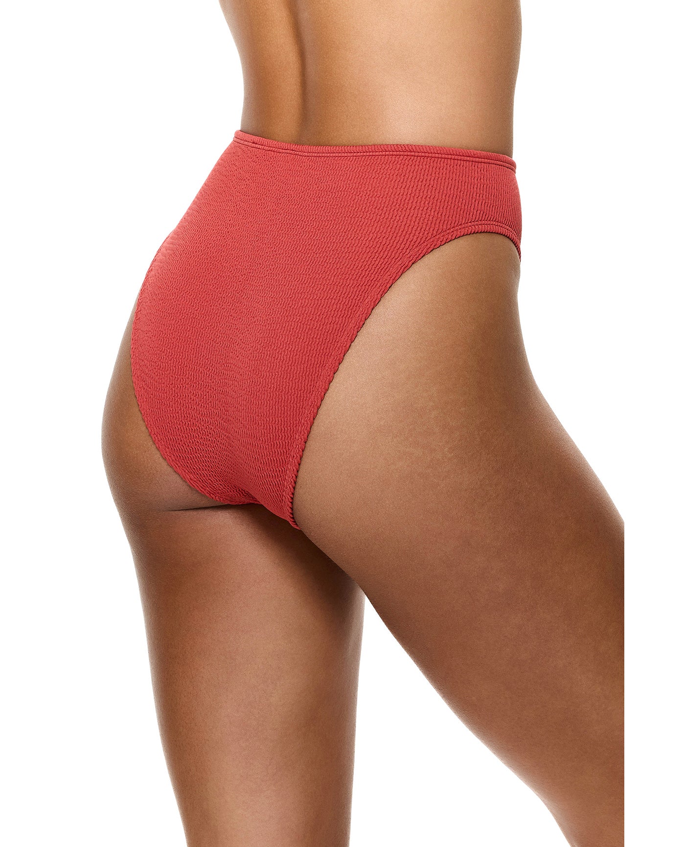 Tubular High Waist Bikini Bottom-Paprika