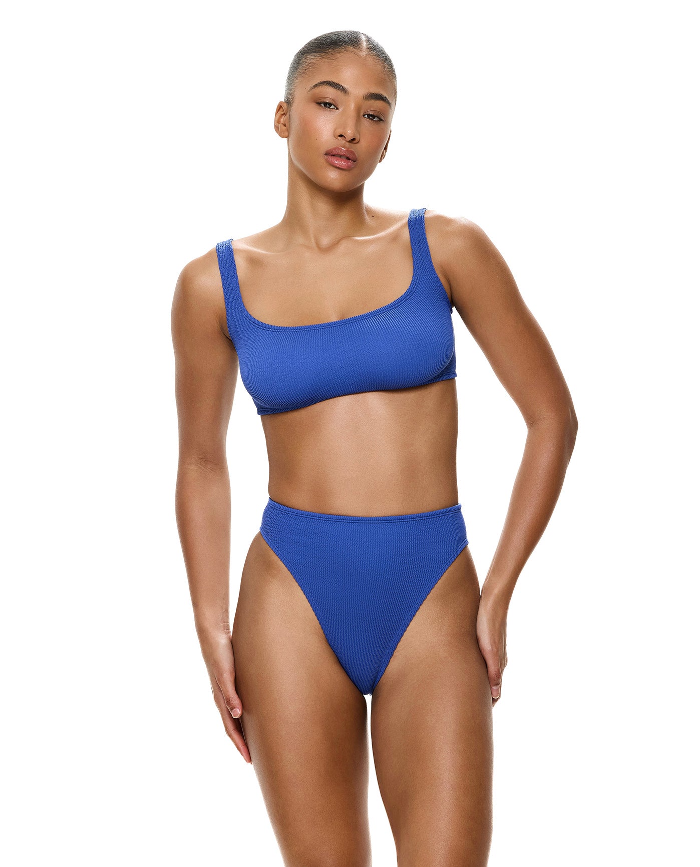 Tubular Square Neck Bikini Top-Royal