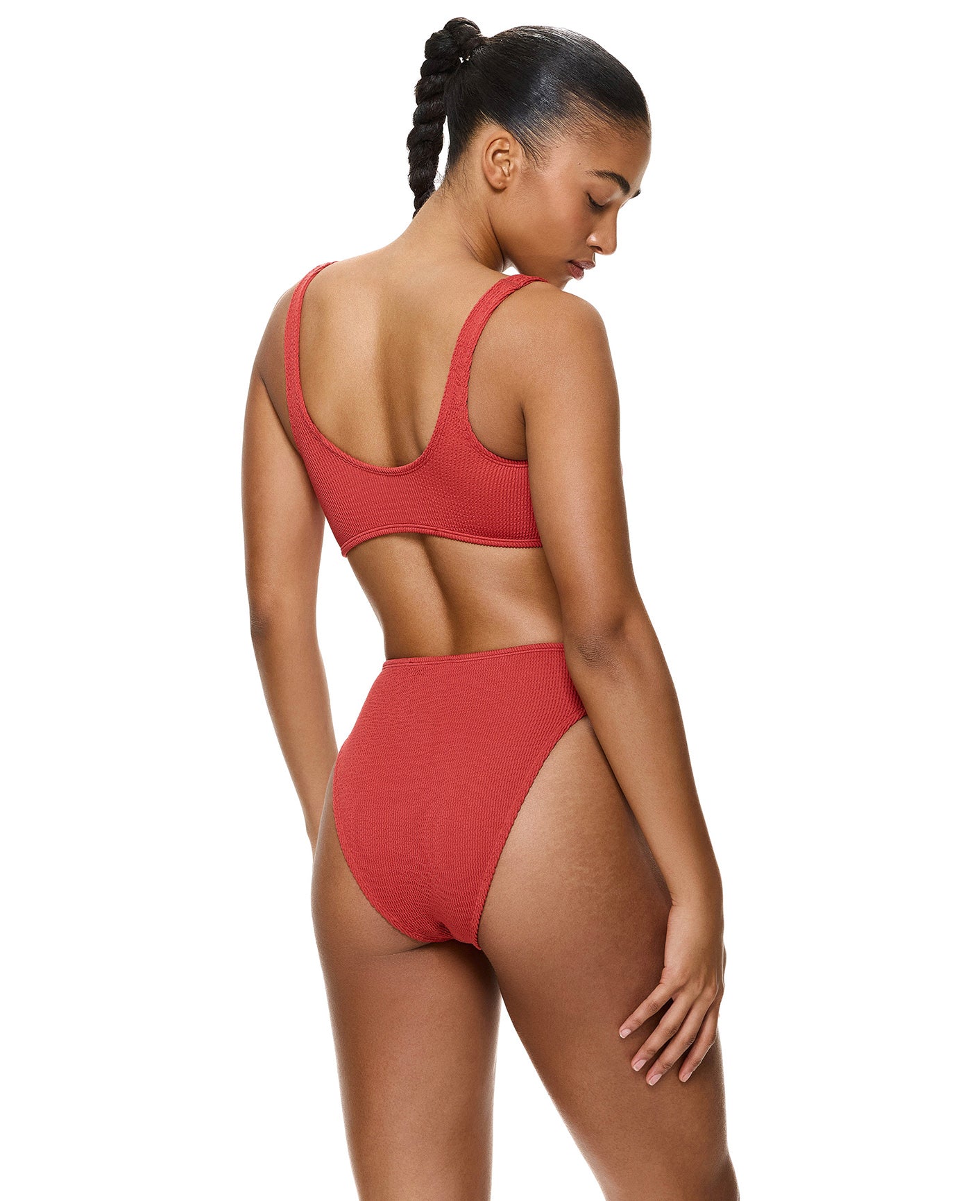 Tubular Square Neck Bikini Top-Paprika