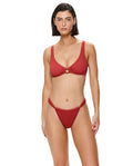 Tubular Ring Detail Bikini Top -Paprika