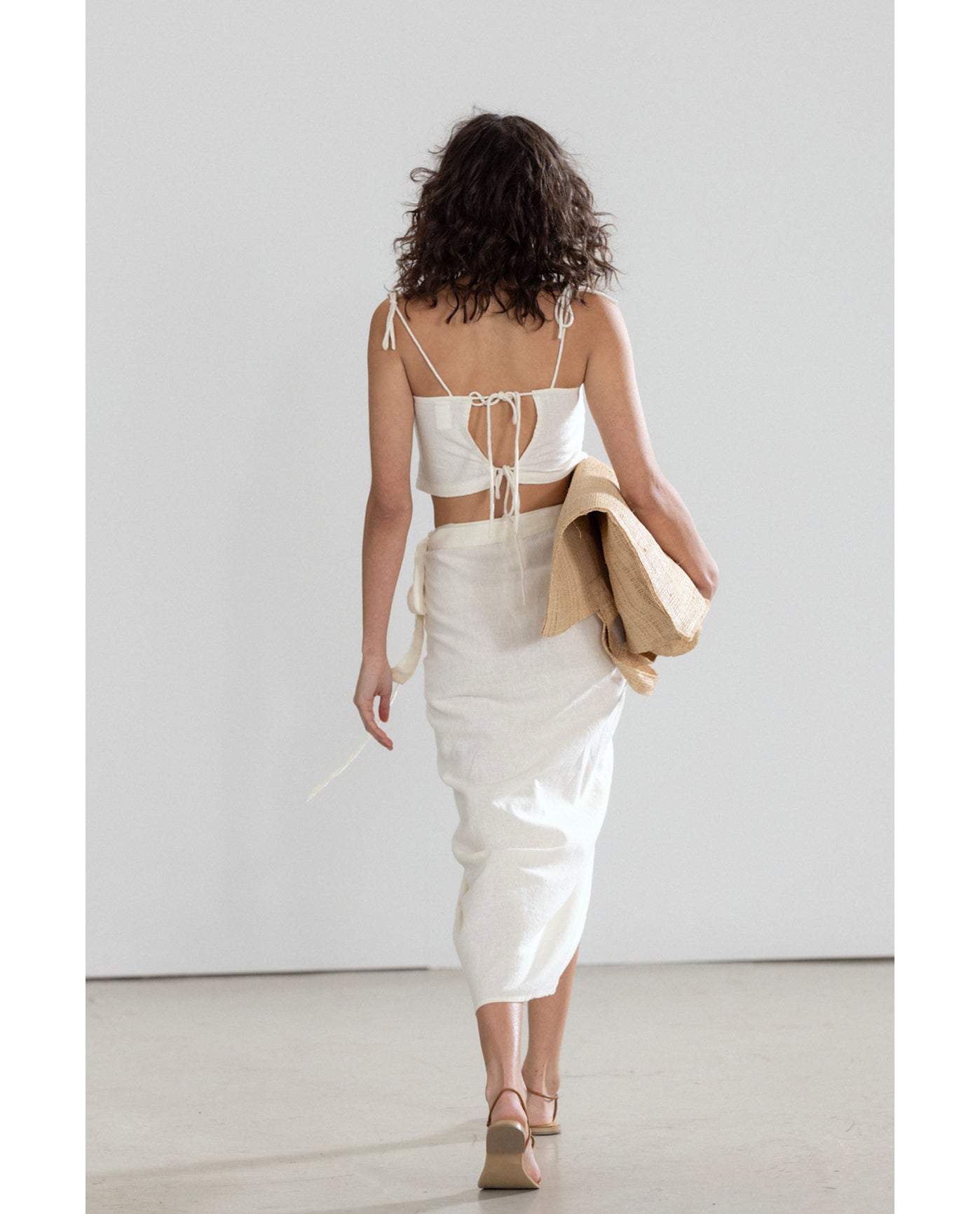 Resort Tie Swim Cover Up Top-Cream