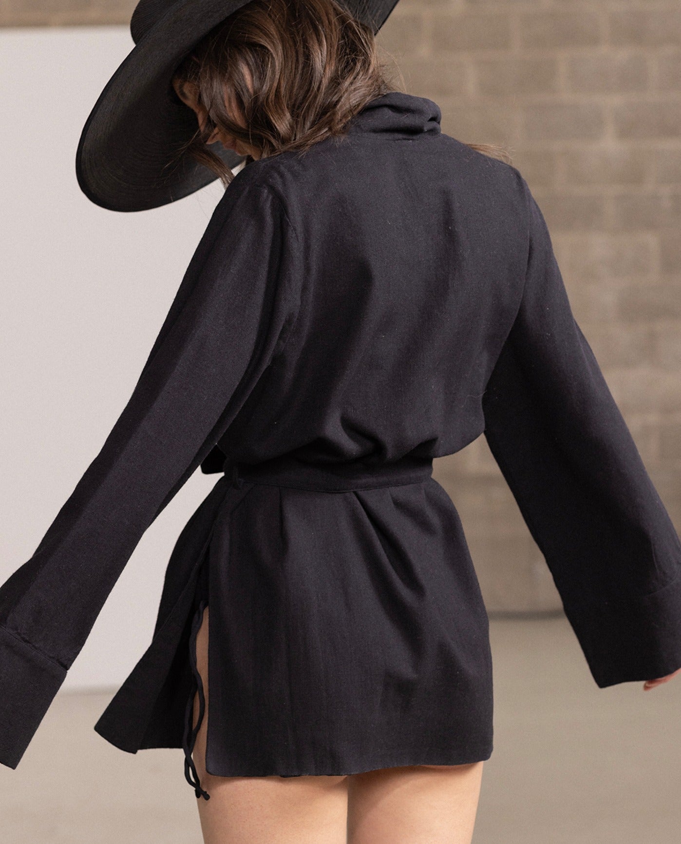 Back View Of Gottex Beach Life Kimono Cover Up | GOTTEX BEACH LIFE BLACK