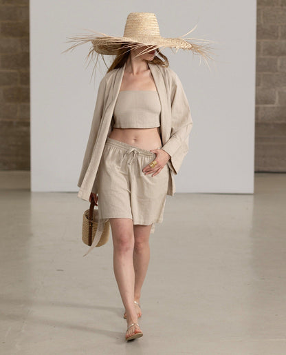 Alternate Front View Of Gottex Beach Life Kimono Cover Up | GOTTEX BEACH LIFE NATURAL