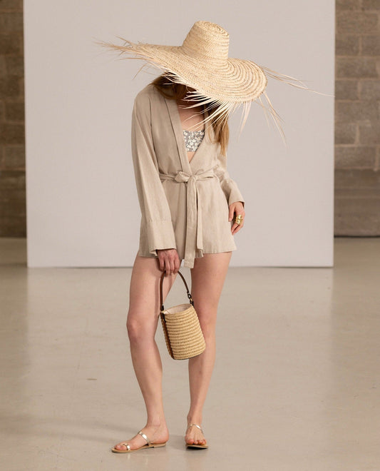 Front View Of Gottex Beach Life Kimono Cover Up | GOTTEX BEACH LIFE NATURAL