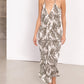 Alternate Front View Of Gottex Beach Life Maxi Cover Up Dress | GOTTEX BEACH LIFE LEAF