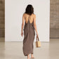 Back View Of Gottex Beach Life Maxi Cover Up Dress | GOTTEX BEACH LIFE KHAKI