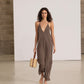 Alternate Front View Of Gottex Beach Life Maxi Cover Up Dress | GOTTEX BEACH LIFE KHAKI