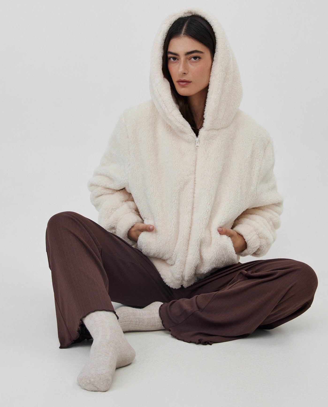 The Cloud Zip Hoodie-Ivory