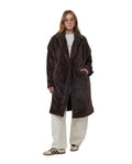 The Long Fleece Lounge Coat -Chocolate