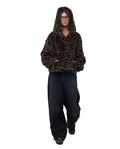 The Leopard Fleece Hooded Coat-Leopard