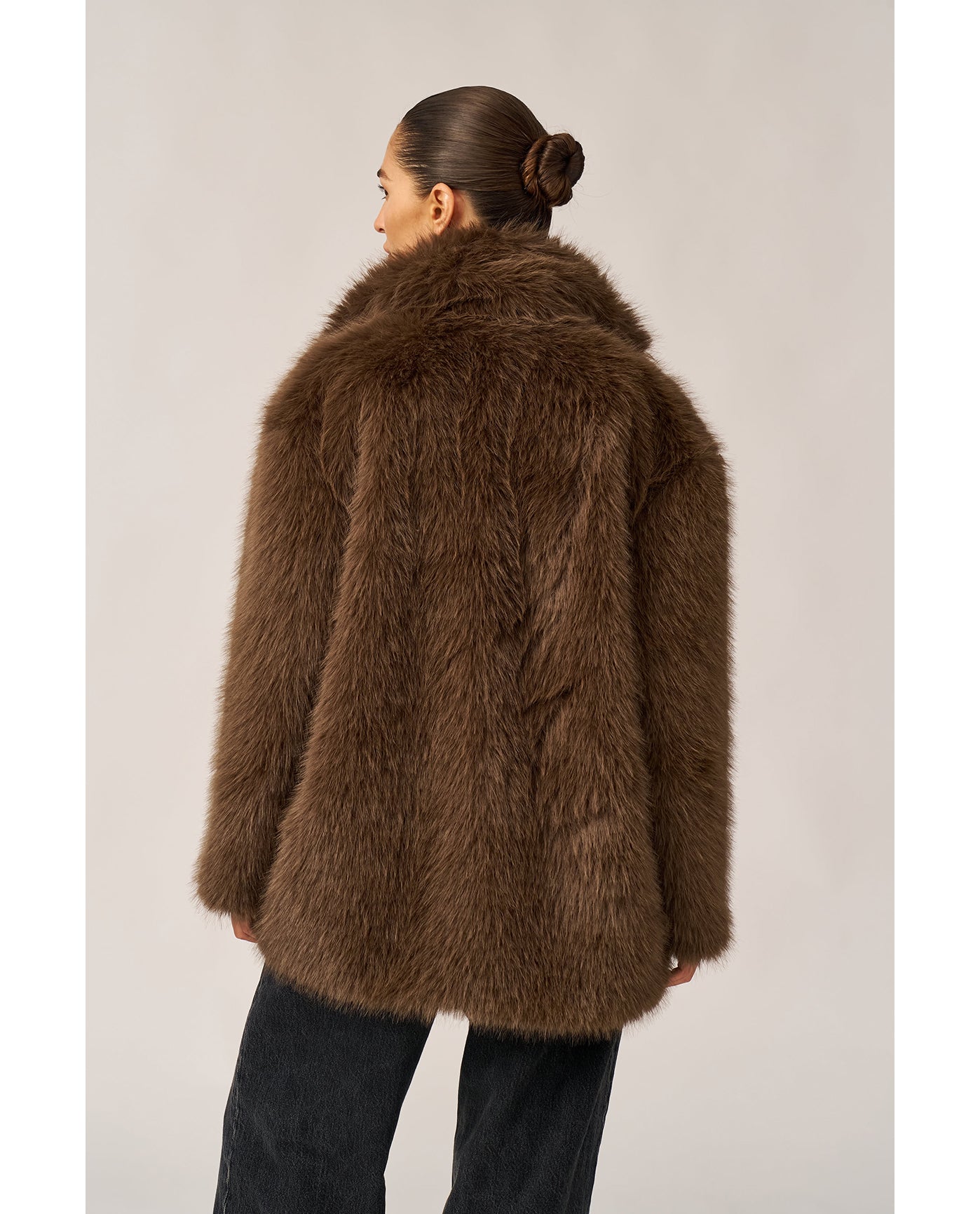 The Luxe Faux Fur Coat-Brown Gottex Beach Life