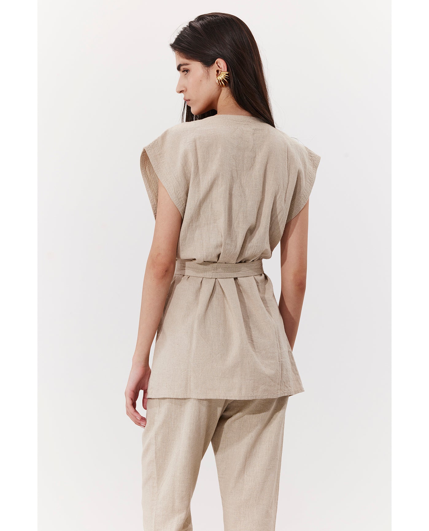 Terra Sleeveless Vest Cover-Up | Natural
