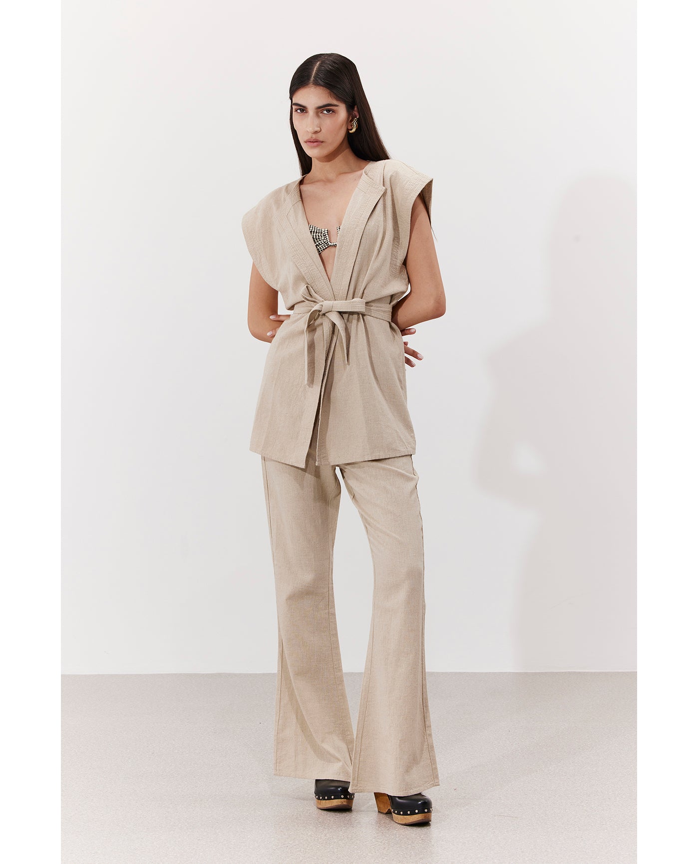 Terra Sleeveless Vest Cover-Up | Natural