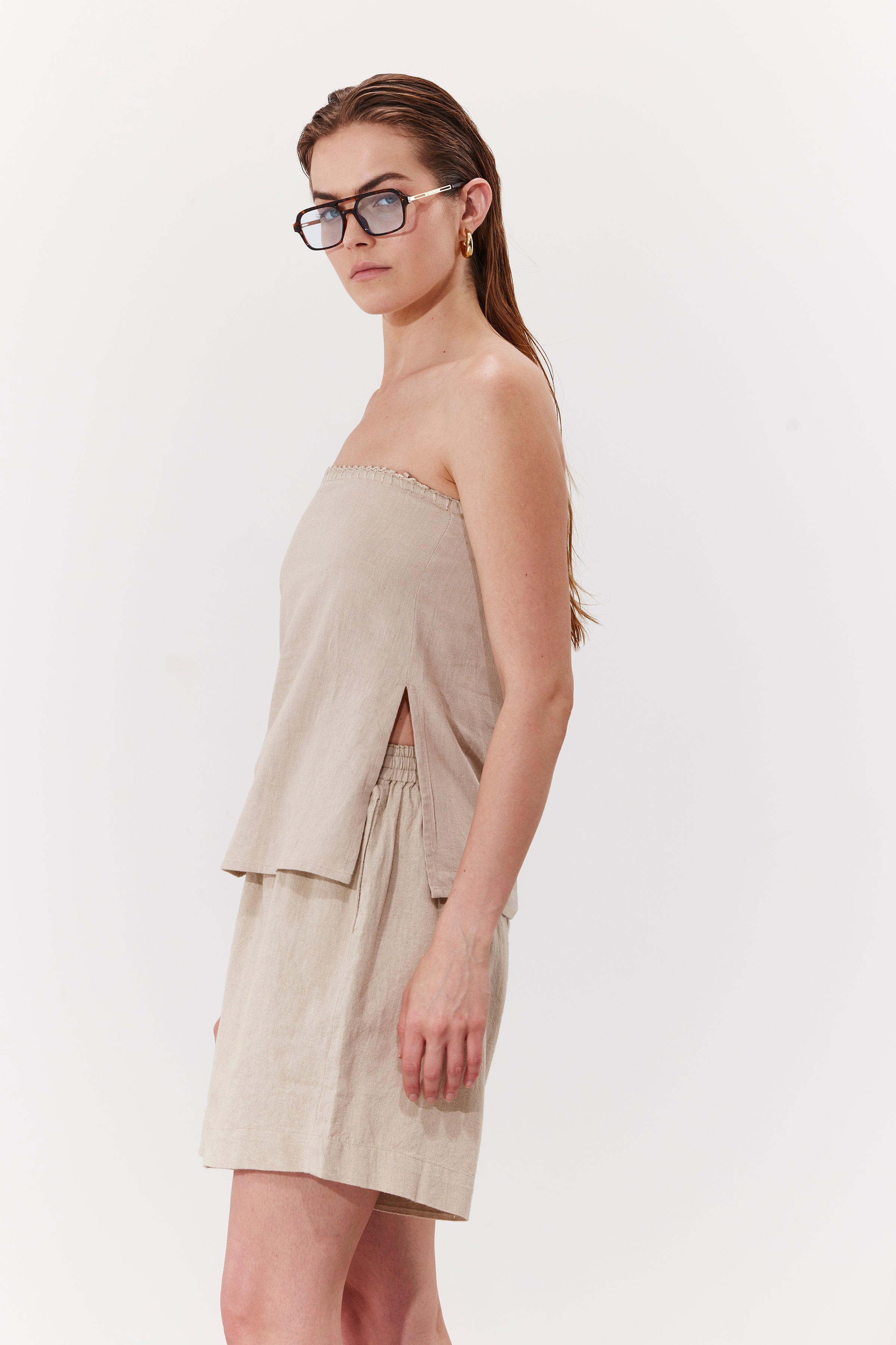 Bali Escape Bandeau Top Cover-Up-Natural