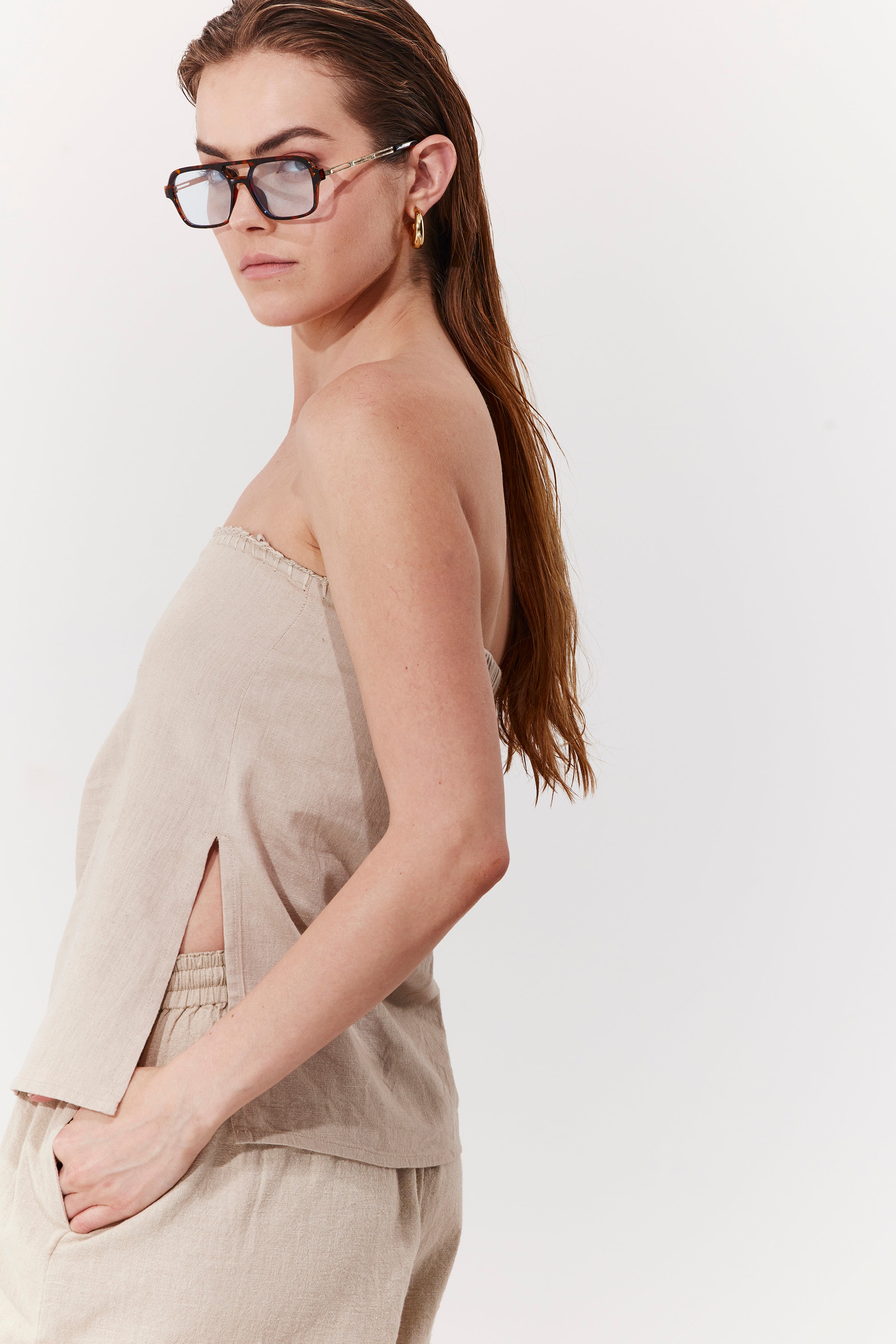 Bali Escape Bandeau Top Cover-Up-Natural