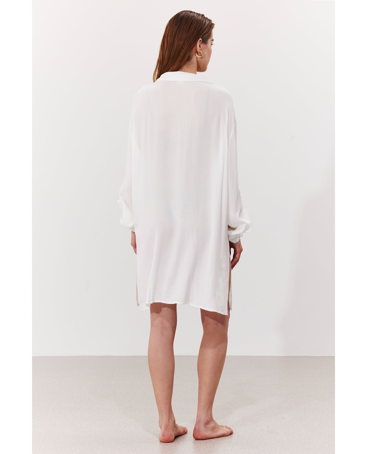Solena Crêpe Shirt Dress Cover-Up | White