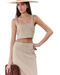 Terra Square Neck Crop Top Cover-Up