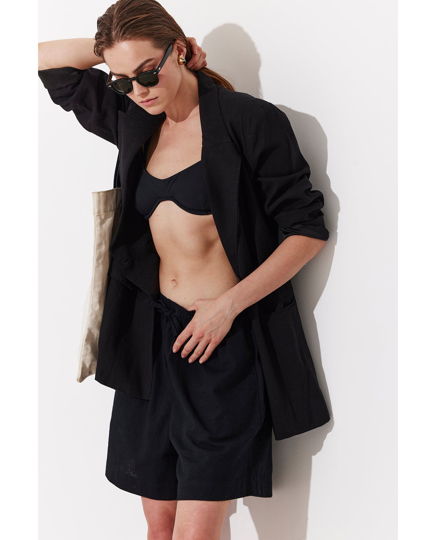 Terra Bermuda Short Cover-Up  | Black