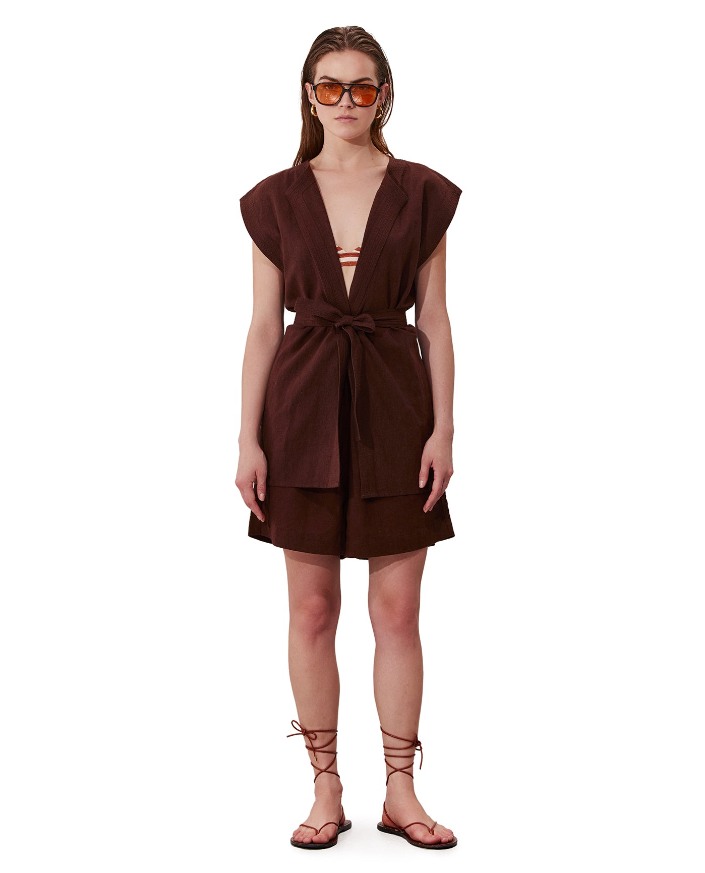Terra Bermuda Short Cover-Up  | Brown