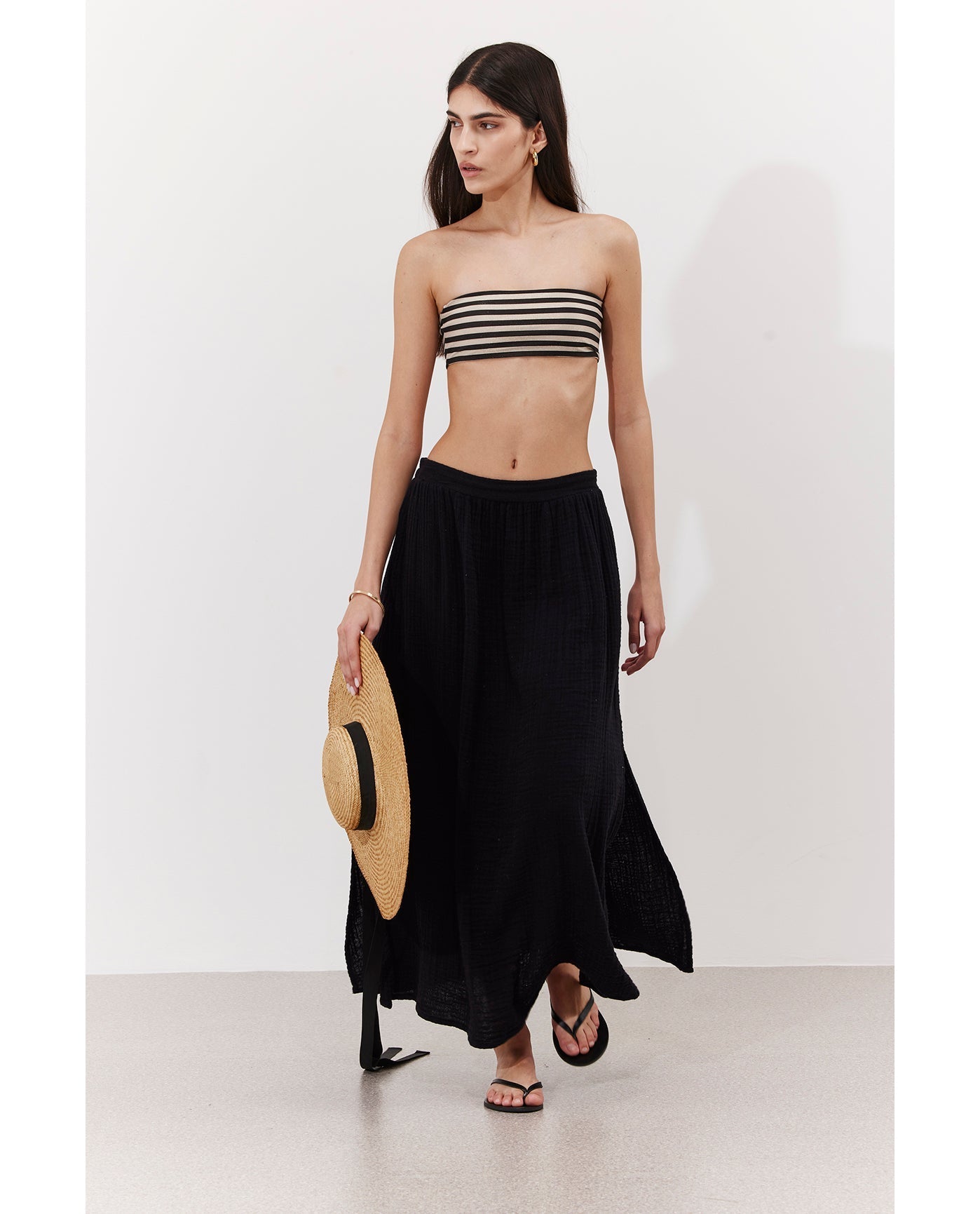 Cloudshore Midi Skirt Cover-Up  | Black
