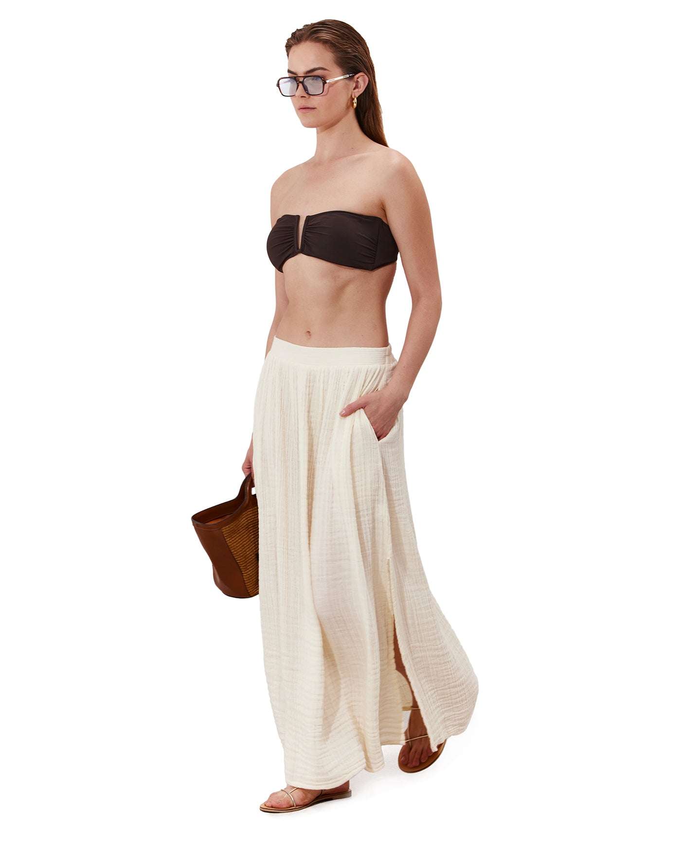 Cloudshore Midi Skirt Cover-Up  | Natural
