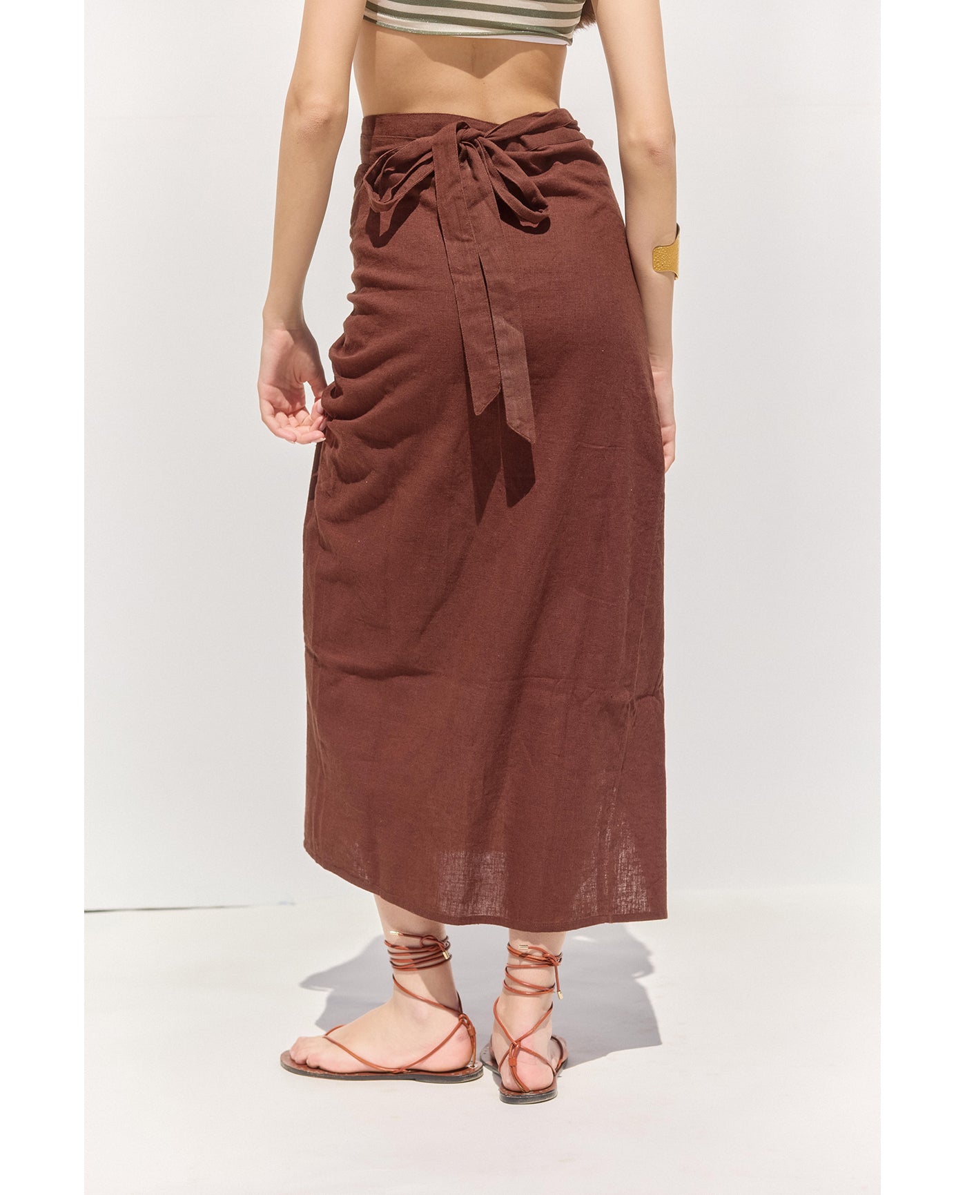 Terra Sarong Style Wrap Skirt Cover-Up | Brown
