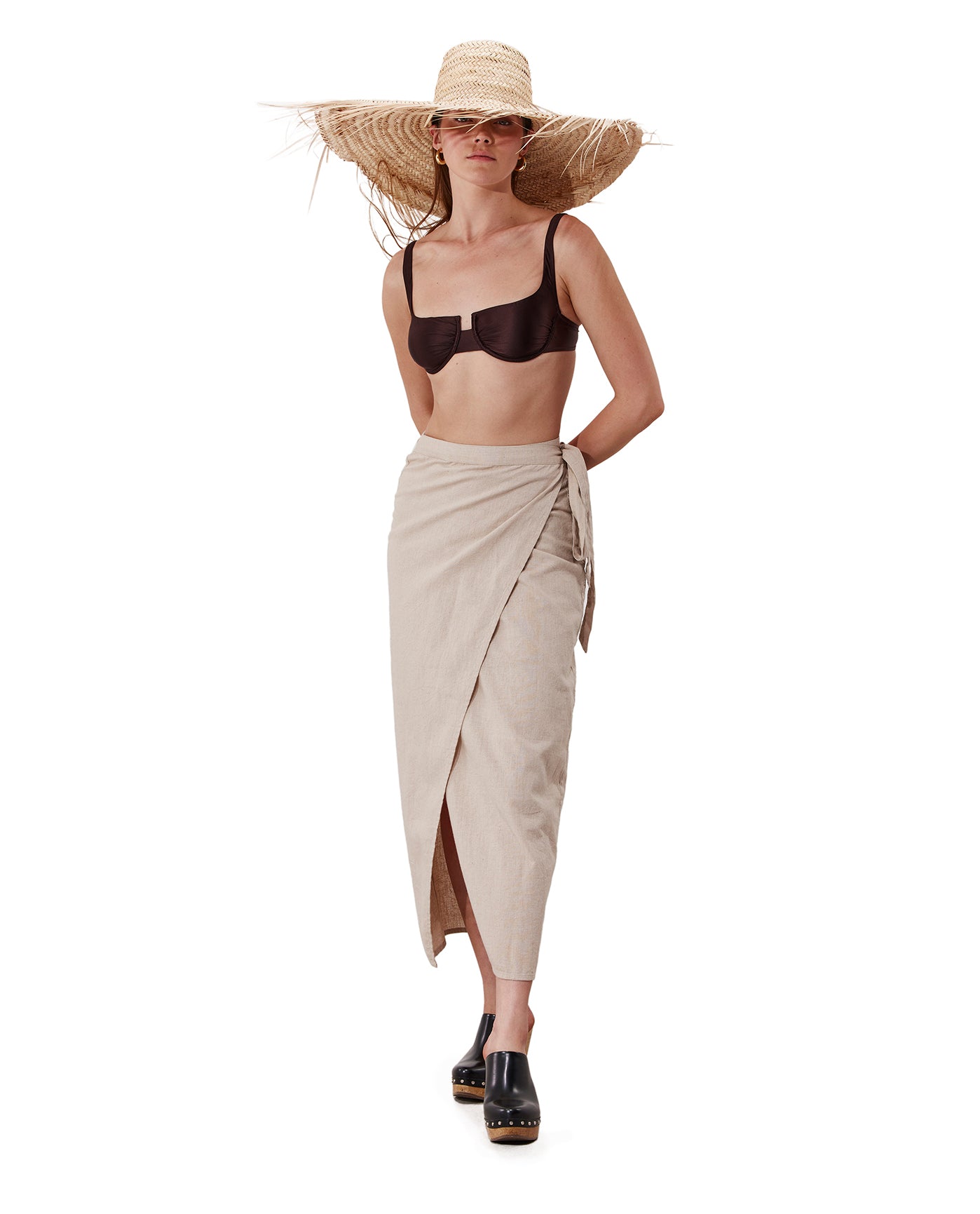 Terra Sarong Style Wrap Skirt Cover-Up | Natural
