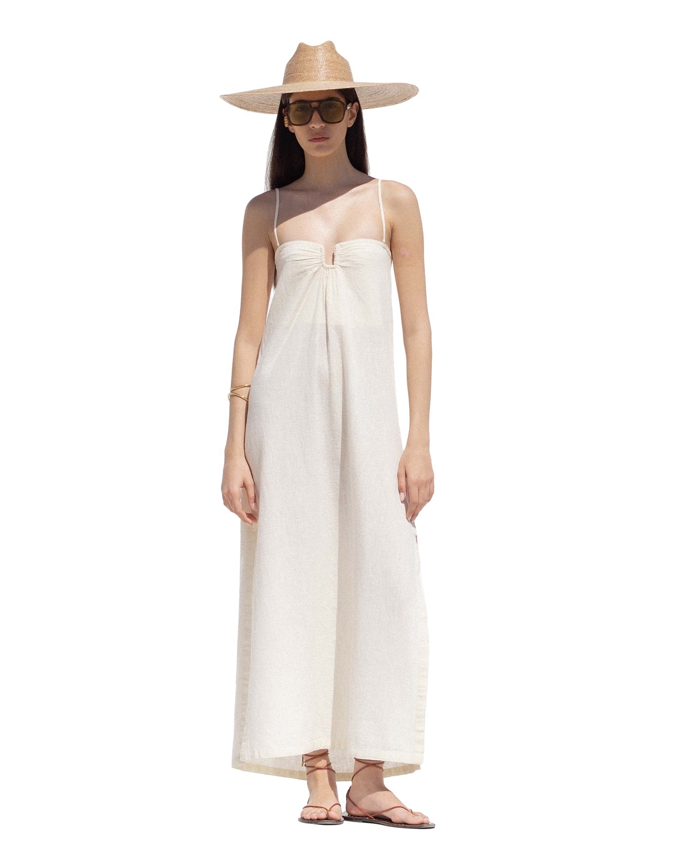 Terra Bandeau U Wire Midi Dress Cover-Up | Cream