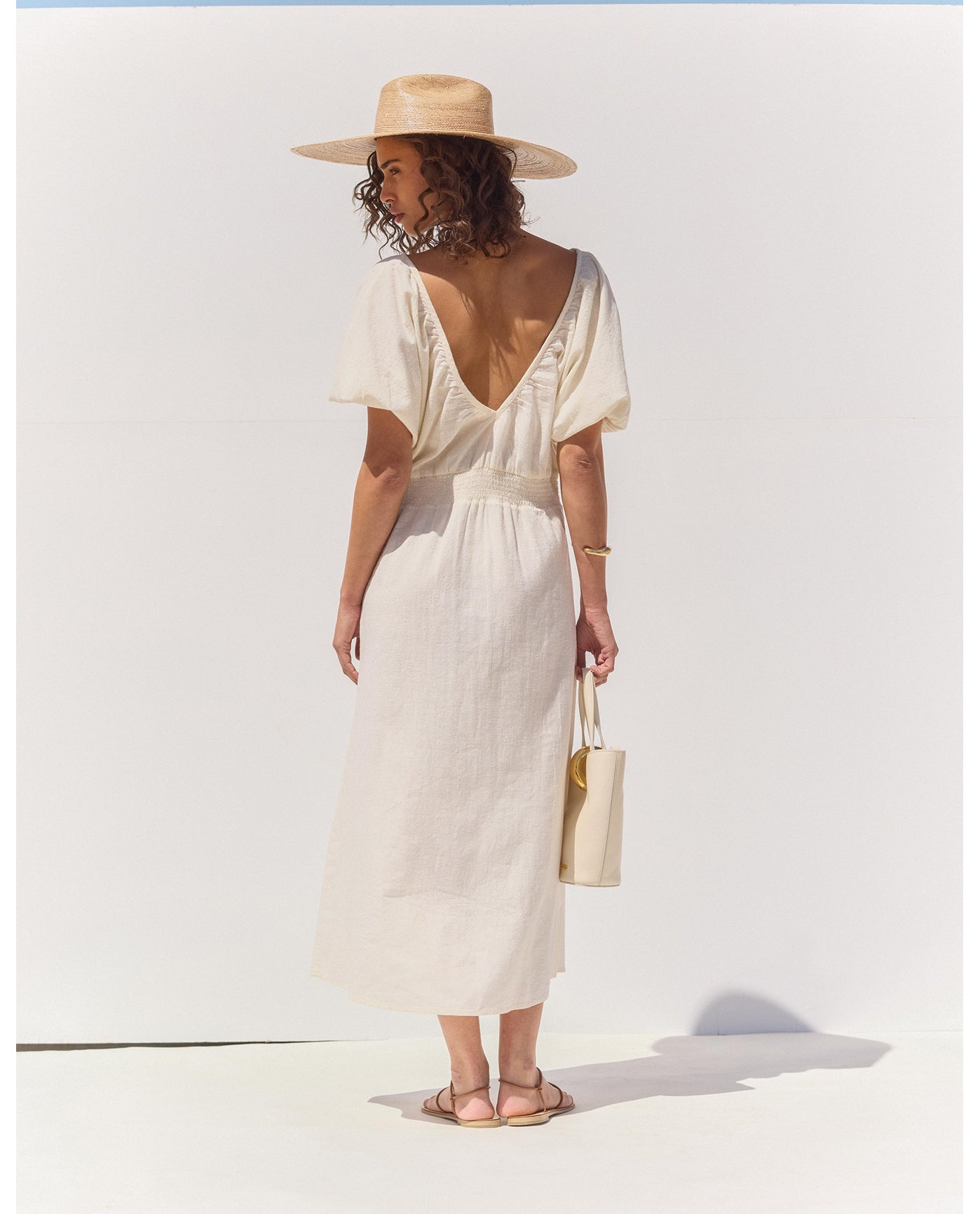 Terra Puff Sleeve Midi Dress Cover-Up | Cream
