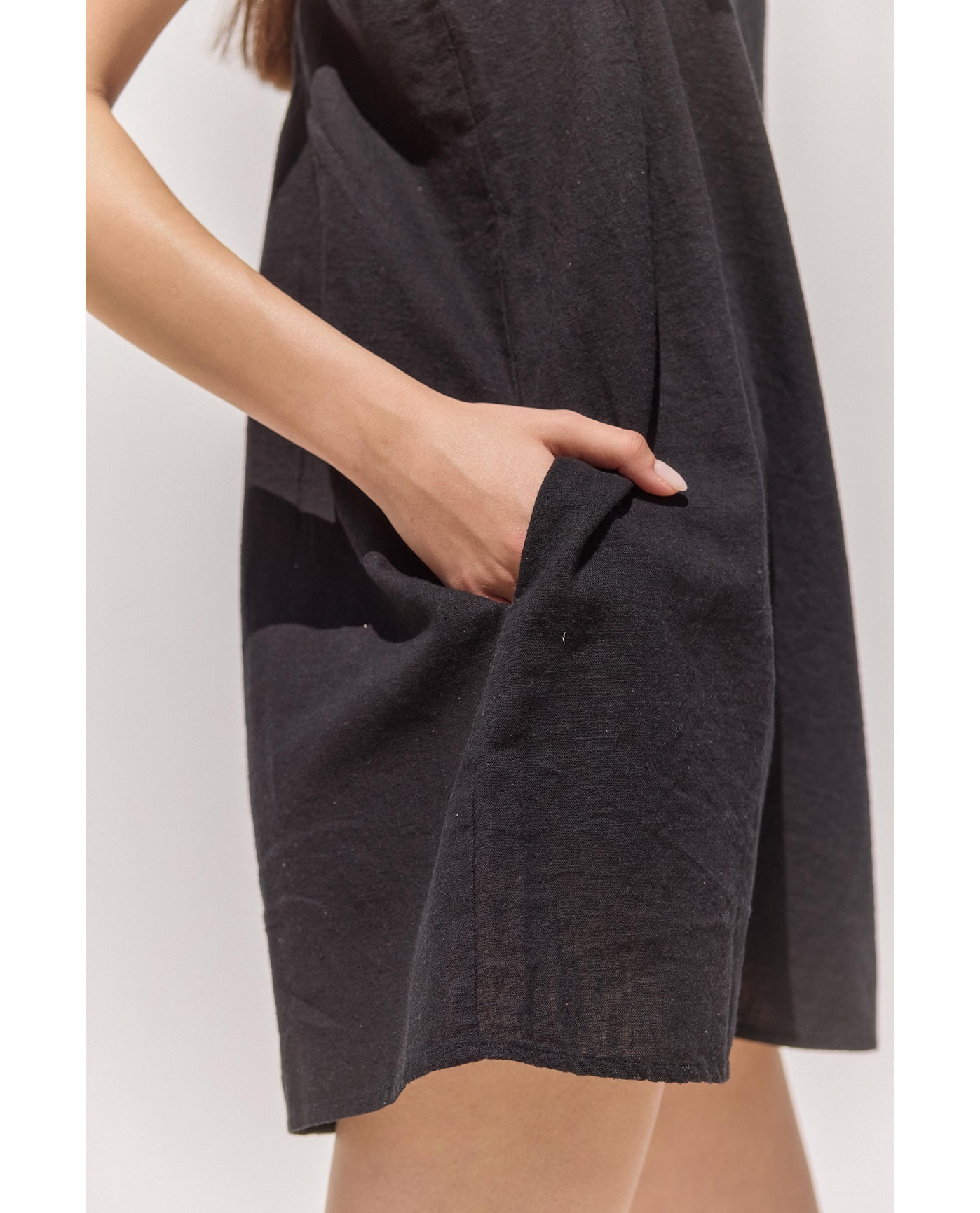 Terra Square Neck Mini Dress Cover-Up | Black