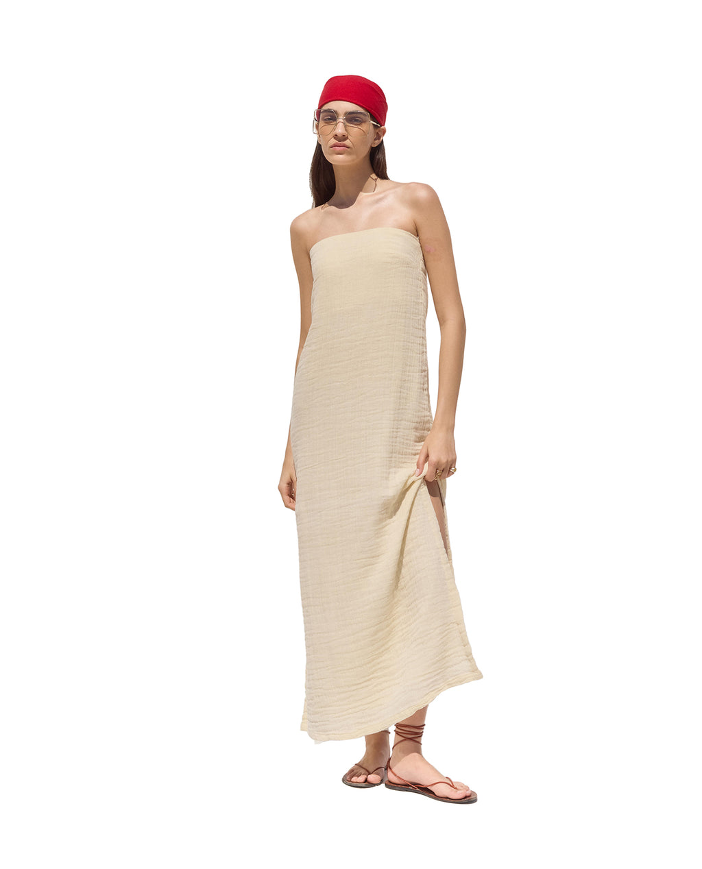 overlap bandeau midi dress in beige Gottex Beach Life Cloudshore Cover-Up-Natural Royal Blue Bridesmaid Dresses,Backless EP07851DN04 waist construction creates a Colour:Sage