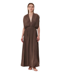 Solena Crêpe V Neck Open Back Midi Dress Cover-Up