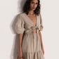 Front View Of Gottex Beach Life Front Tie V-Neck Cover Up Dress | GOTTEX BEACH LIFE NATURAL