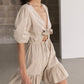 Side View View Of Gottex Beach Life Front Tie V-Neck Cover Up Dress | GOTTEX BEACH LIFE NATURAL