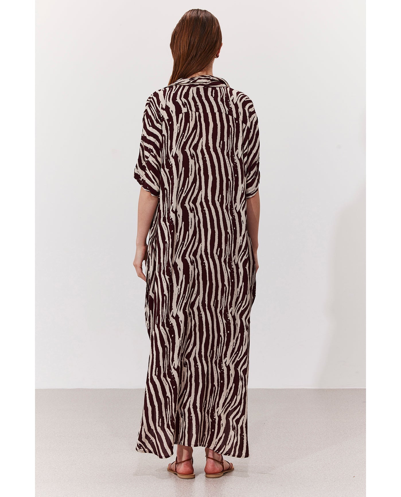 Solena Printed Crêpe Oversized Shirt Dress Cover-Up | solena-safari