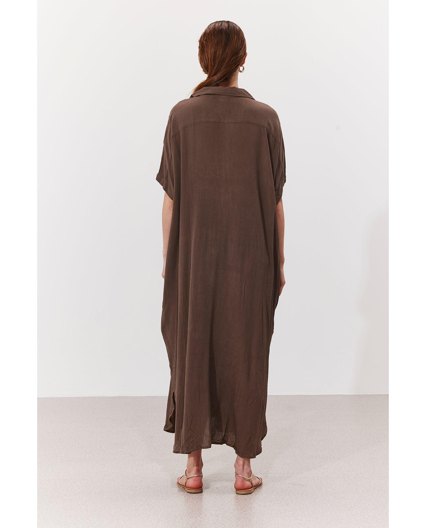 Solena Crêpe Oversized Shirt Dress Cover-Up | Khaki