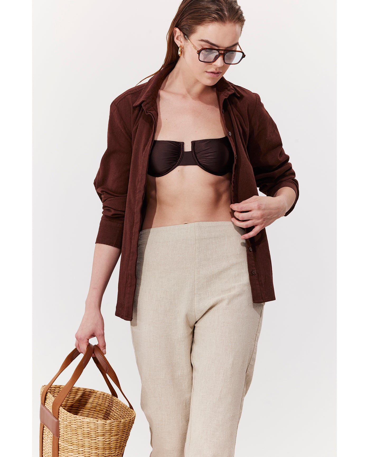 Terra High Waist Beach Pant Cover-Up | Natural
