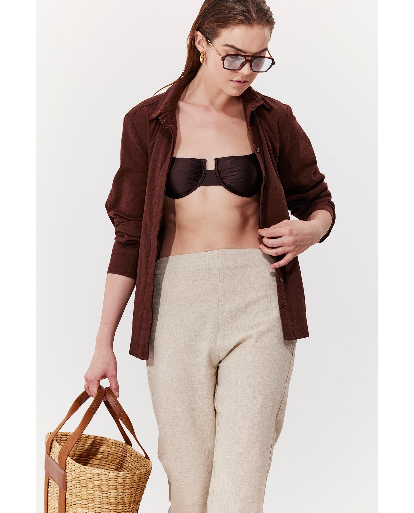 Terra High Waist Beach Pant Cover-Up | Natural