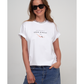 Front View Of Beach Life Airport Cotton Graphic T-Shirt | black - white