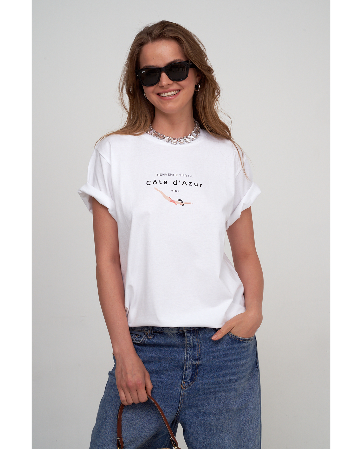 Front View Of Beach Life Airport Cotton Graphic T-Shirt | black - white