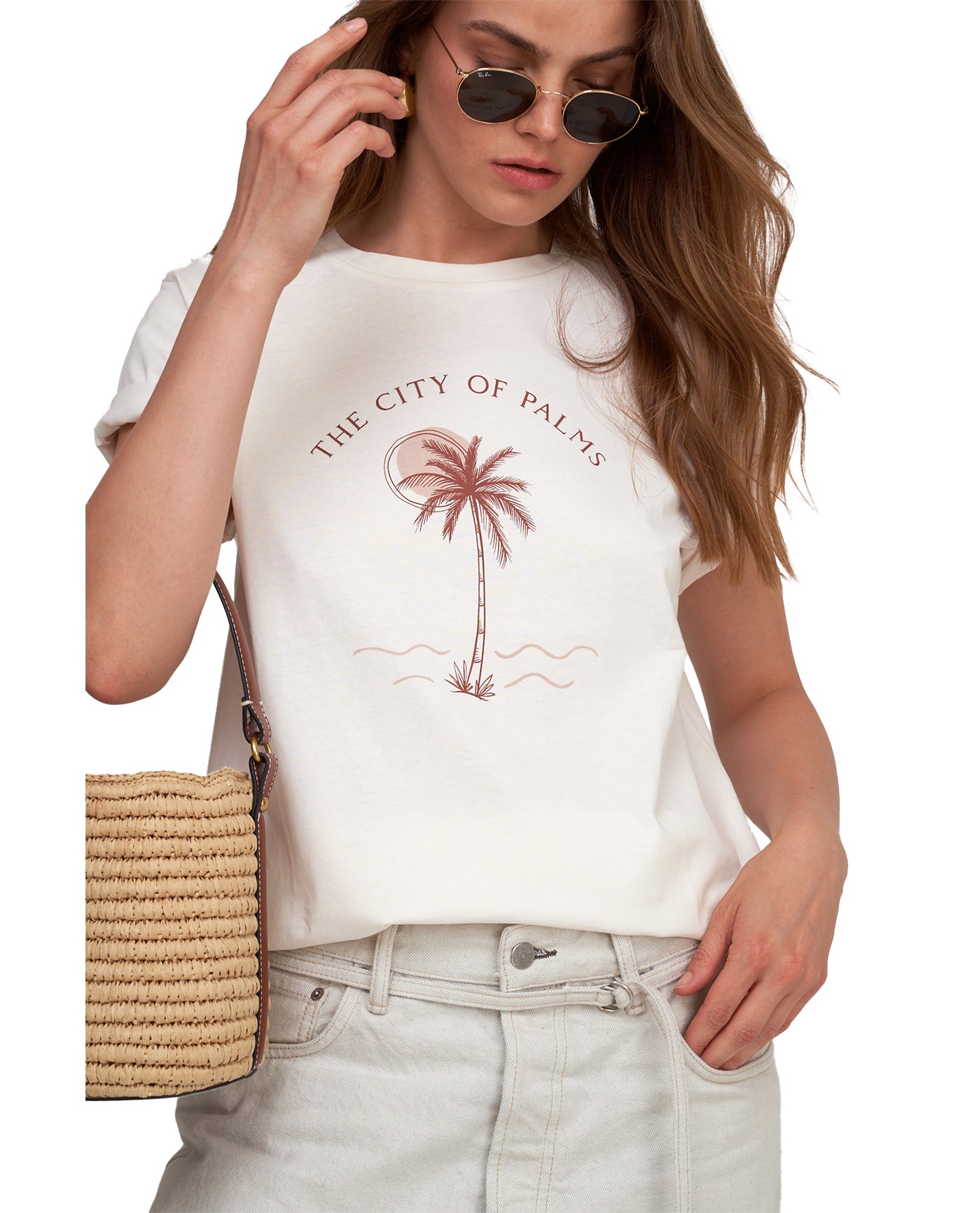 Beach Life Airport Cotton Graphic T-Shirt