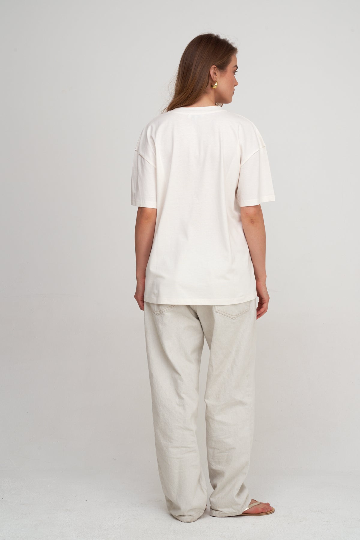 Oversized Short Sleeve Graphic Tee-Brwn/pink