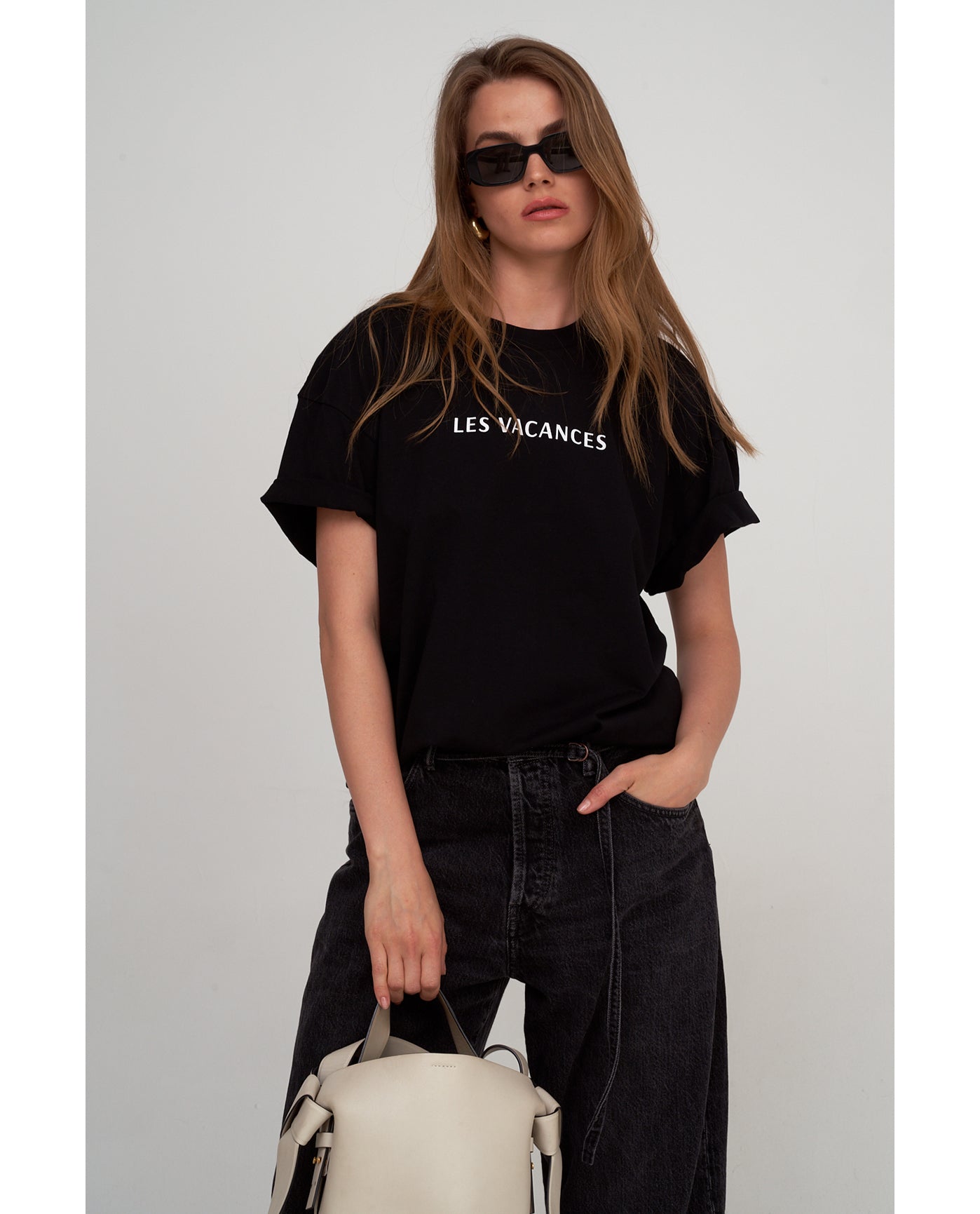 Oversized Short Sleeve Graphic Tee-Black