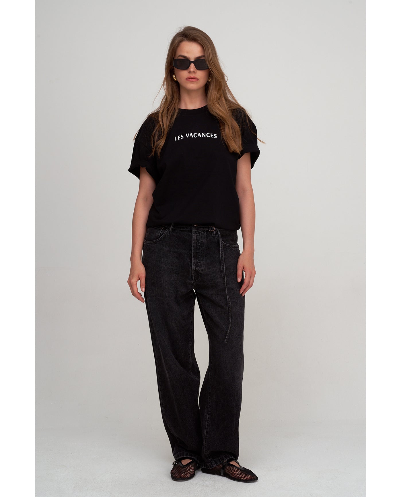 Oversized Short Sleeve Graphic Tee-Black