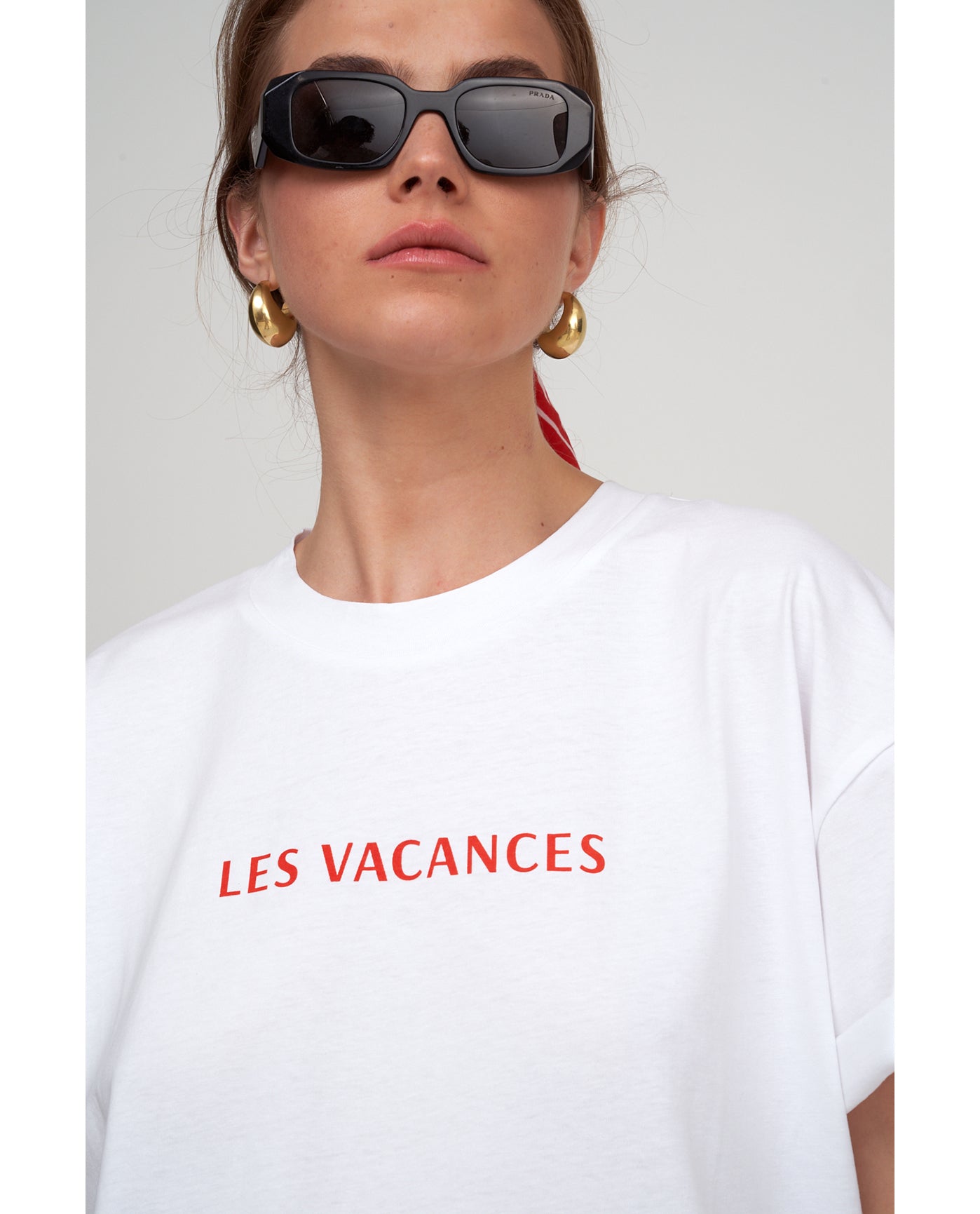 Oversized Short Sleeve Graphic Tee-Wh/red
