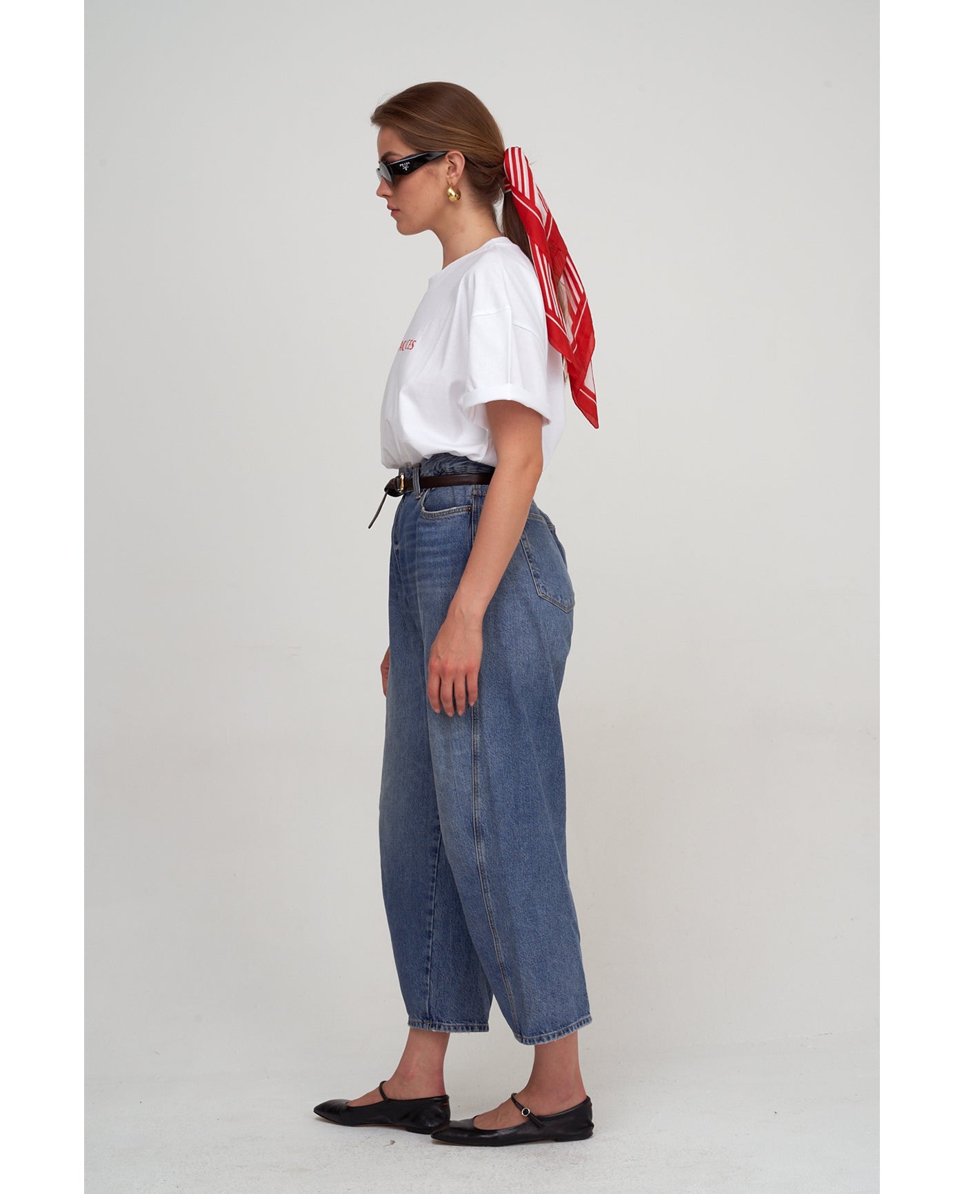 Oversized Short Sleeve Graphic Tee-Wh/red