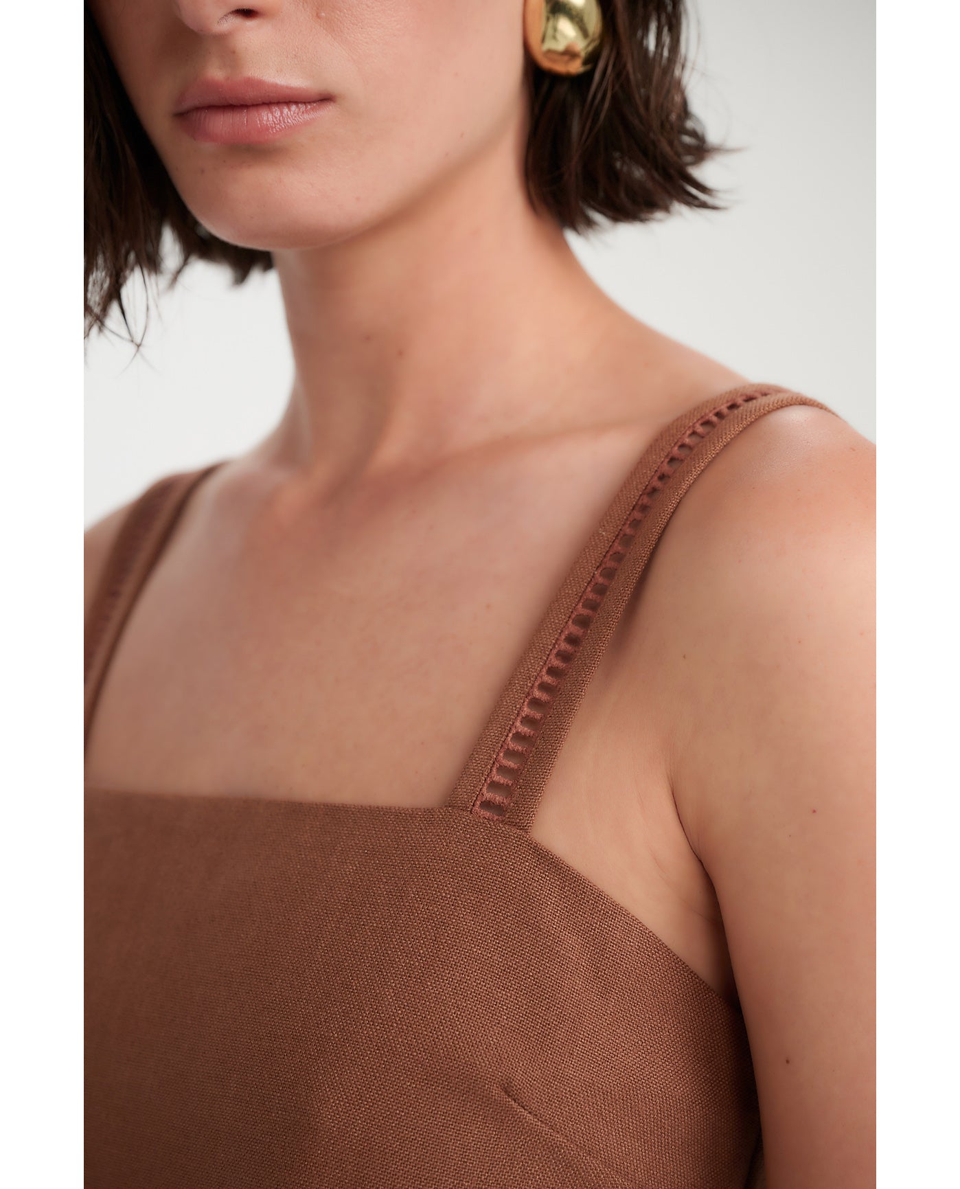 Gottex Beach LifeResort Embroidered Crop Top Cover-Up-BrownCover Ups